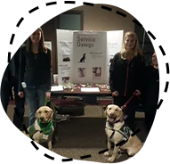 Two Sit Service Dog members with their service animals